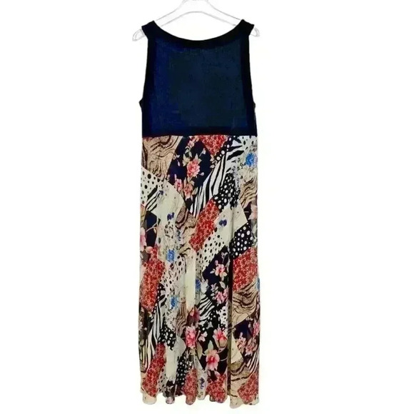 LE BOS Women's Black Animal/Floral Print Maxi Dress SIZE-20W - Picture 2 of 7